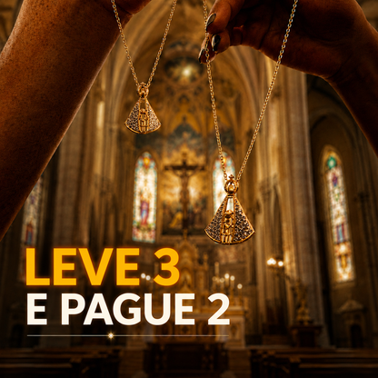 [Leve 3, Pague Apenas 2] Colar de Fé Nossa Senhora Aparecida Dupla Face Velaro™