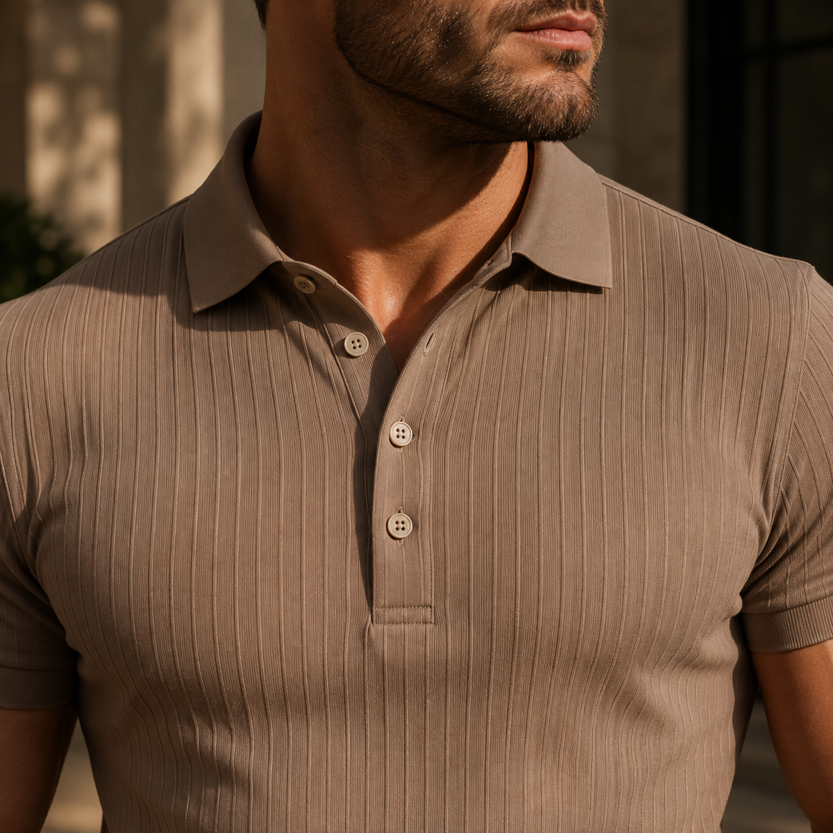 Camisa Polo Masculina Marrom