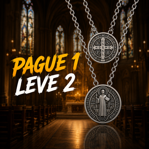 [PAGUE 1 LEVE 2] Escapulário São Bento – Proteção Sagrada