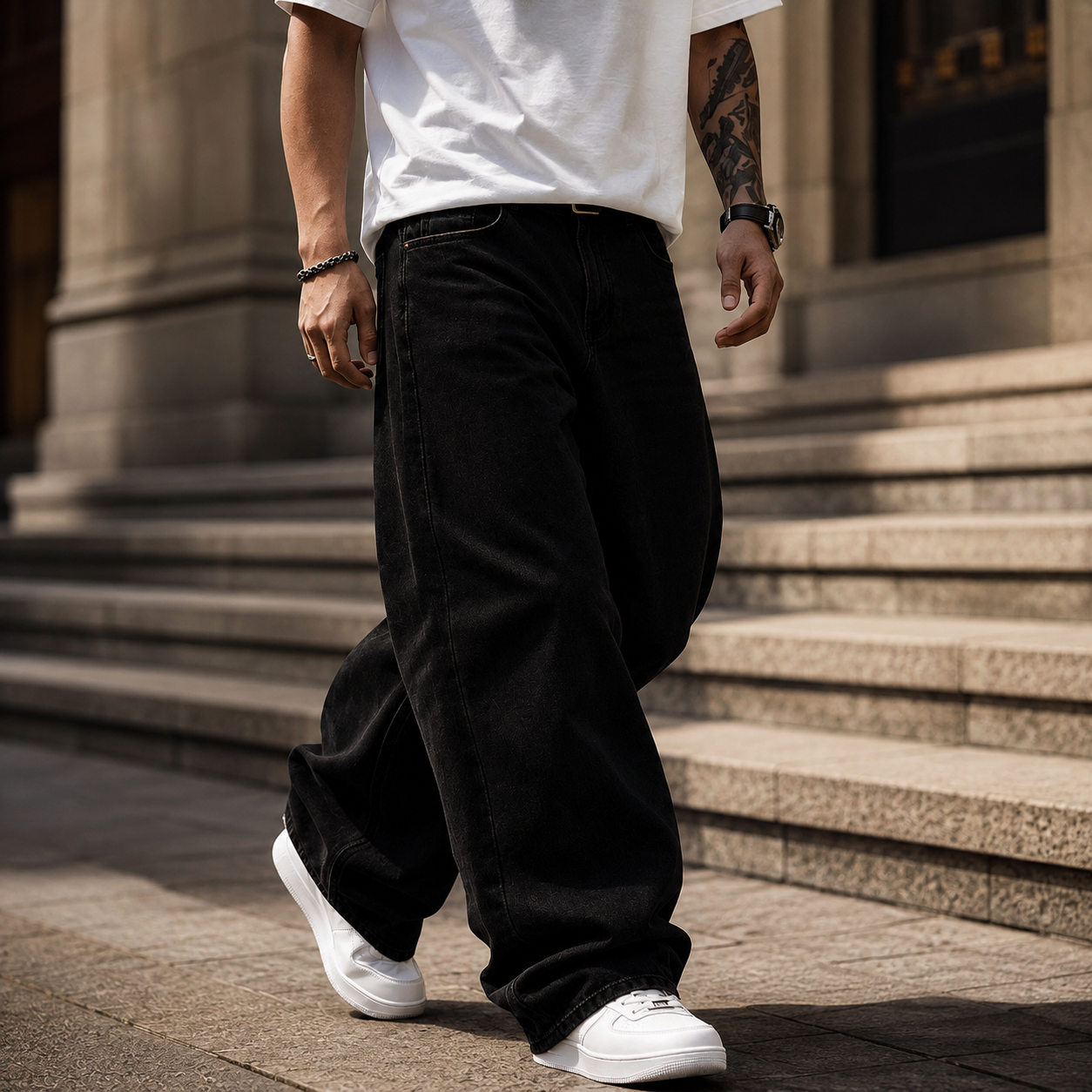 Calça Balão Denim Premium Masculina | Baggy Oversized de Alta Qualidade