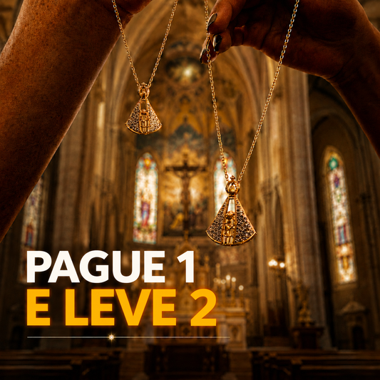 [Pague 1 e Leve 2] Colar de Fé Nossa Senhora Aparecida Dupla Face Velaro™