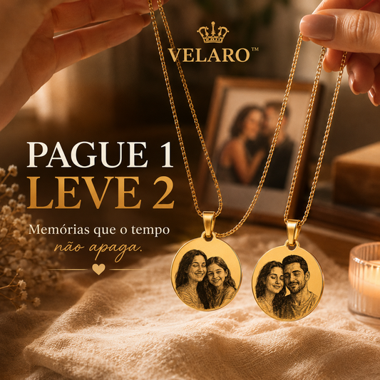 [PAGUE 1, LEVE 2] Colar Personalizado com Foto e Gravação a Laser – Uma Memória para Sempre