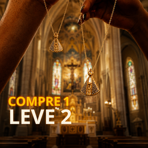 [Pague 1 LEVE 2] Colar de Fé Nossa Senhora Aparecida Dupla Face Velaro™