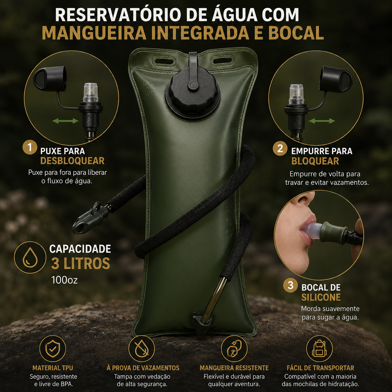 Mochila de Hidratação Térmica 3L Premium | Velaro Active™