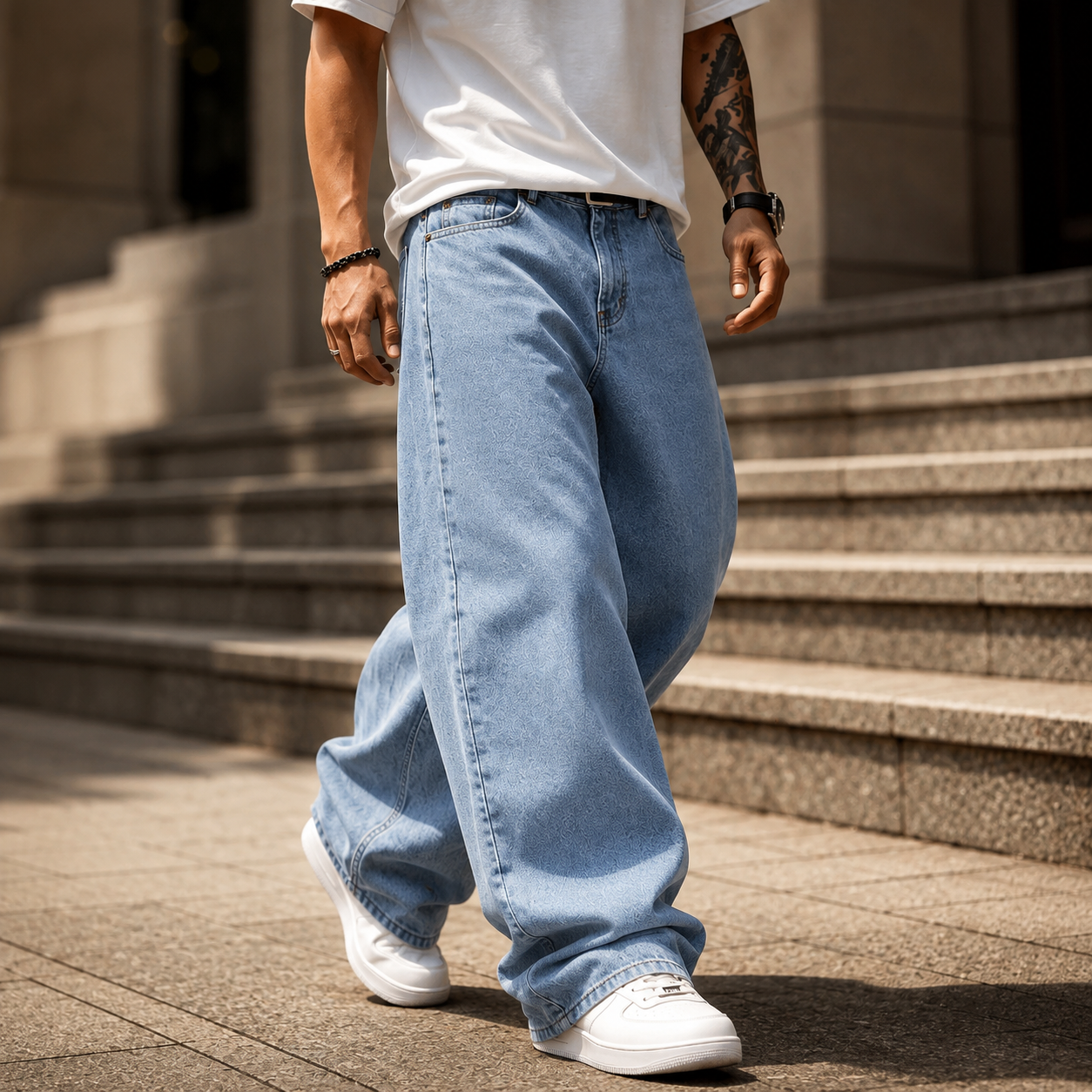 Calça Balão Denim Premium Masculina | Baggy Oversized de Alta Qualidade