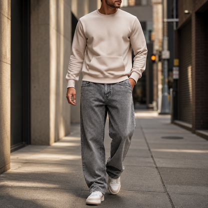 Calça Balão Denim Premium Masculina | Baggy Oversized de Alta Qualidade