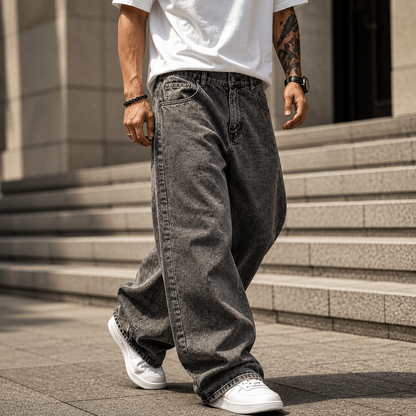 Calça Balão Denim Premium Masculina | Baggy Oversized de Alta Qualidade