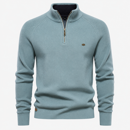 Suéter Masculino Gola Alta com Zíper | Malha Quente, Confortável e Elegante