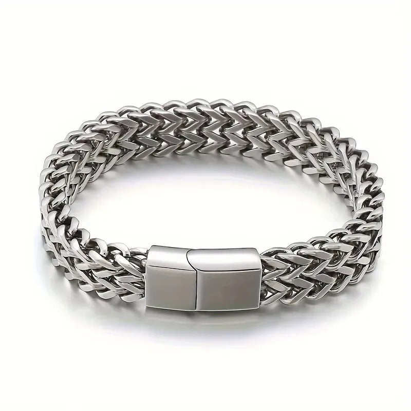 Pulseira Masculina em Aço Trançado – Vellori Man Steel Weave®