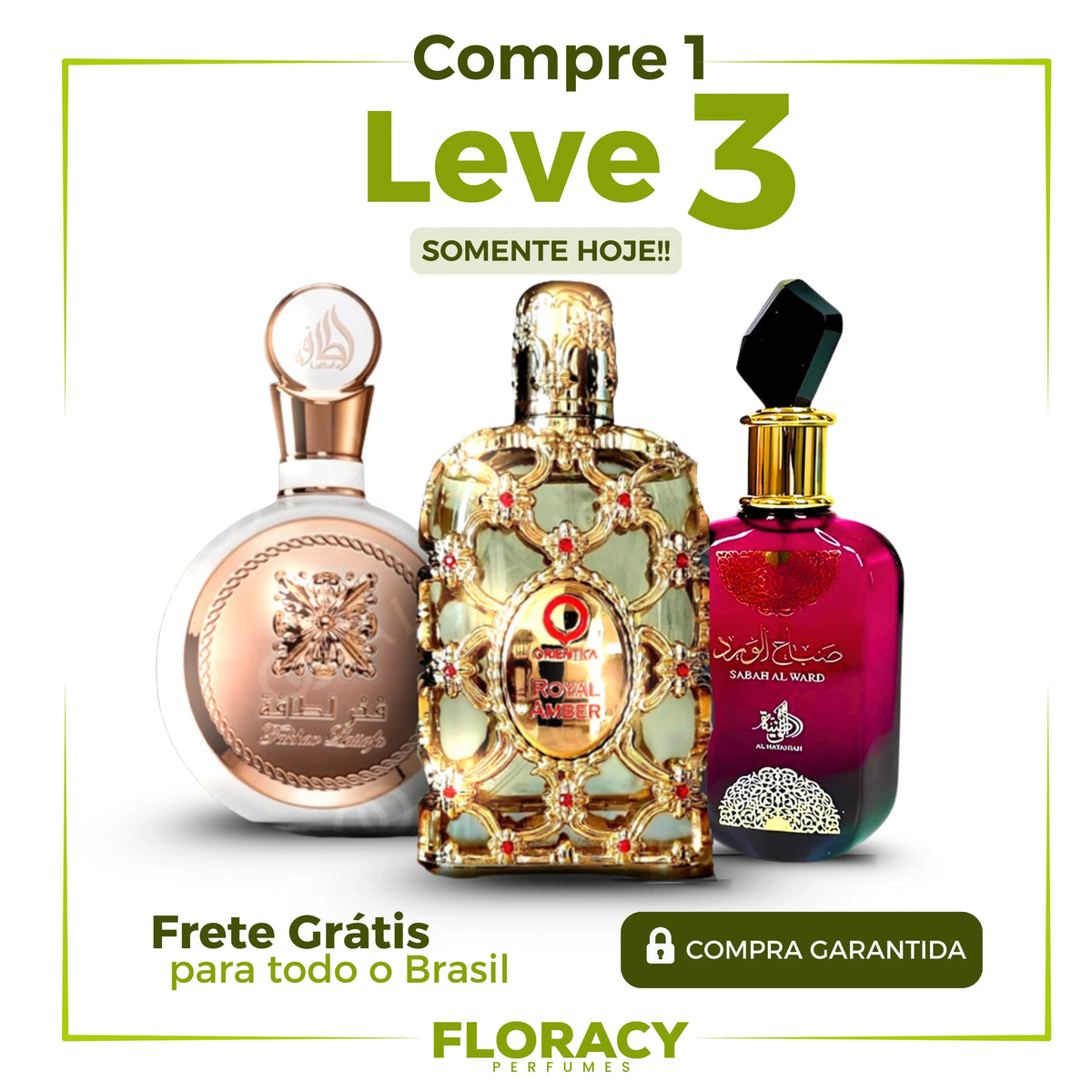 [OFERTA ESPECIAL] Leve 3 Perfumes Árabes | Sabah Al Ward + Fakhar + Royal Amber | 100ml
